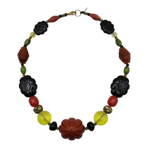 Vintage Gorgeous Teresa Goodall Chunky Necklace Stone Bead & Rhinestone Bohemian